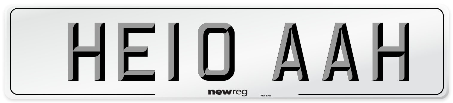 HE10 AAH Number Plate from New Reg